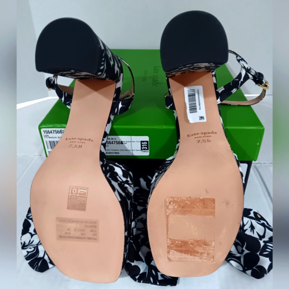 Kate Spade New York Women's (Size 7.5 B) Black Lucie Trop Platform Heels (NWT) - Picture 7 of 10